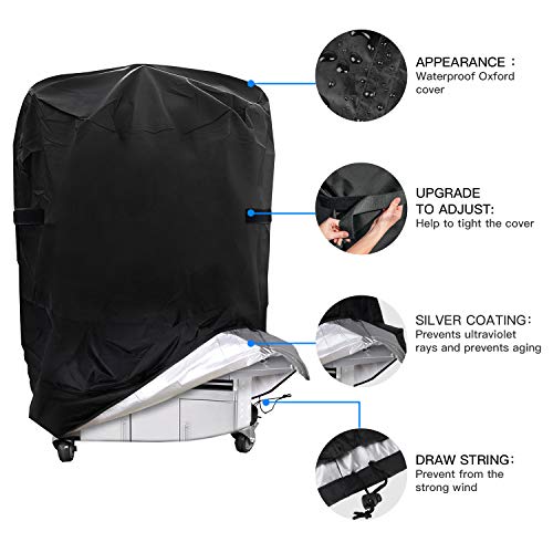 Grill Abdeckhaube, Hochleistungs-Grillabdeckung, 210D Oxford Fabric Outdoor Runde, Wasserdichte, Winddichte, Reißfeste und UV-beständige (77 x 90 cm)