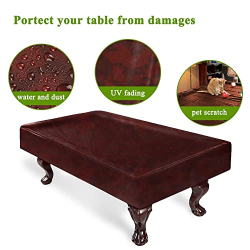 Icover Outdoor Pool Table Cover Waterproof Heavy Duty Leatherette Cover For Billiard Table 8 Feet Brown #TOP6