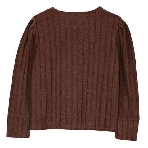 Kids Girls Ribbed Pullover Sweater Teen Solid Crew Neck Long Sleeve Comfy Casual Blouse Tops 2025 Fall Trendy Tees3