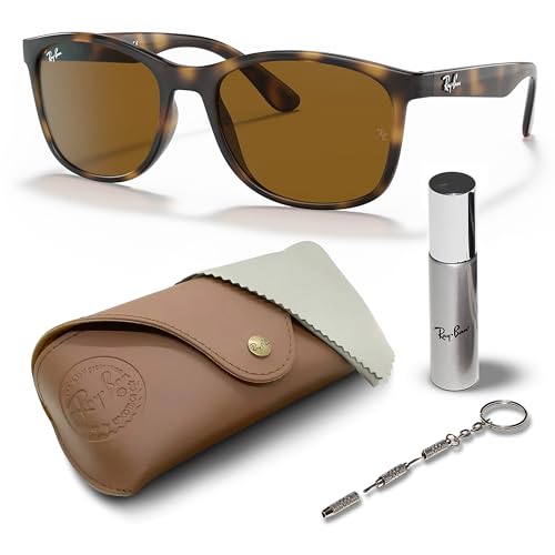 Ray-Ban RB4374 Square Shaped Sunglasses for Men & Women with Official RAYBAN Eyewear Kit