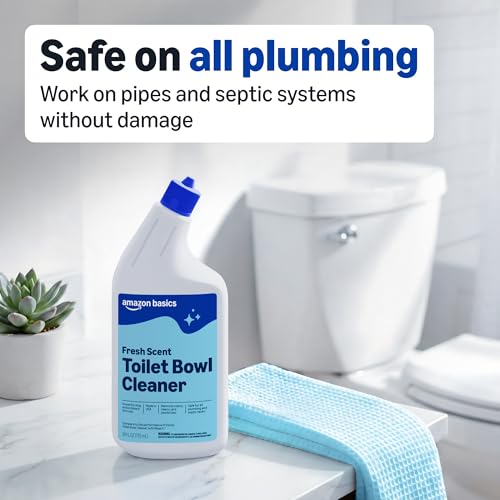 Amazon Basics Toilet Bowl Cleaner with Cling Action Formula, Bleach, Fresh Scent, 24 Fl Oz, Pack of 2, Packaging May Vary - image 3