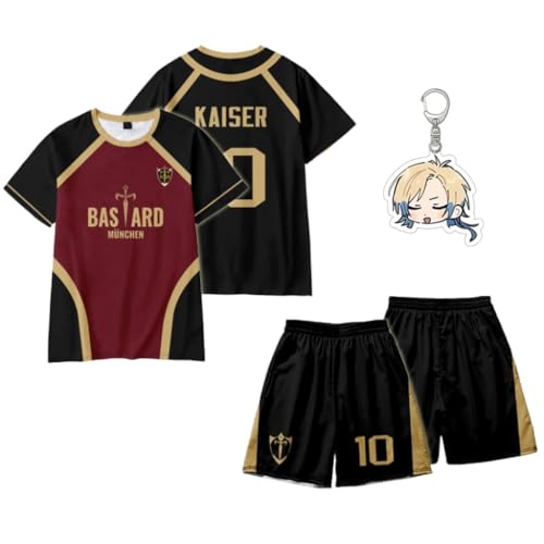 SodaMeow Blue Lock Jersey Set Blue Lock Munchen Shirt and Shorts Anime Costume Isagi Cosplay (Michael,X-Small)