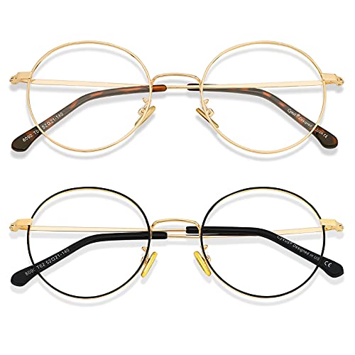 Image of Cyxus Blue Light Blocking Glasses - Lightweight Round Metal Frame Computer Eyewear, Anti Eye Strain Glasses for Men Women