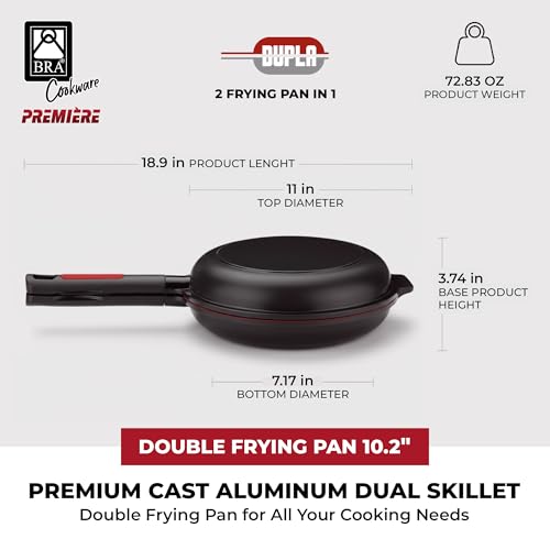 Poêle double à omelette induction 26 cm BRA Dupla Premiere noire