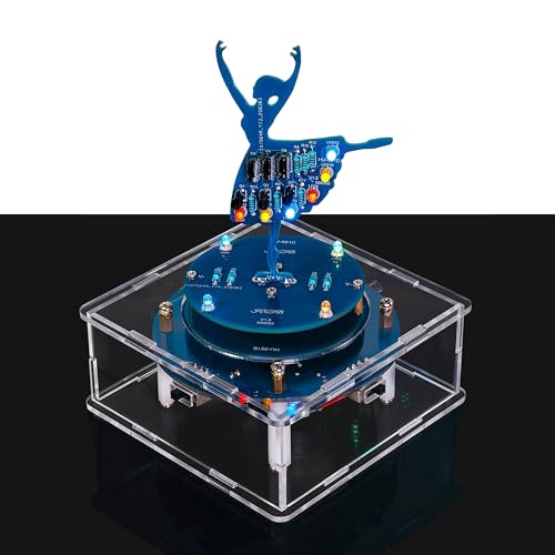 Soldering Practice Kit DIY Rotating Ballerina Music Box, Build Electronics STEM Projects Learn to Solder Tool kit with Acrylic Case RGB LED & 6 Songs | Gift for Teens Adults Desk Ornament
