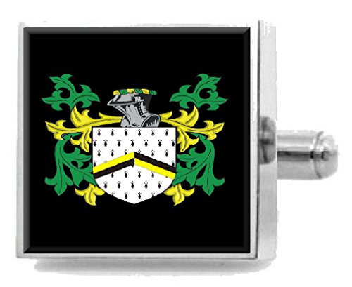 Clip para corbata Coggin Irlanda con escudo de armas grabado y elegante bolsa de presentación