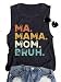 Mama Tank Tops for Women Ma Mama Mom Bruh Mother's Day T Shirts Funny Sleveless Casual Tops Tees (Dark Grey6, S)
