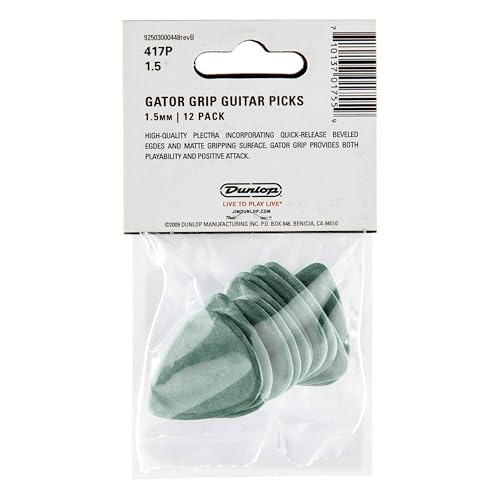 Image of Dunlop 417P1.5 Gator Grip, Green, 1.5mm, 12 /Player's Pack