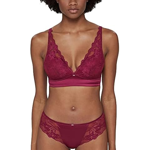 ESPRIT Women's Dark Pink Satin Lace Bra Cover