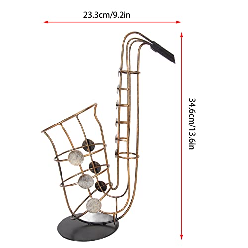 Soporte para botellas diseño saxofón de metal miniatura 7
