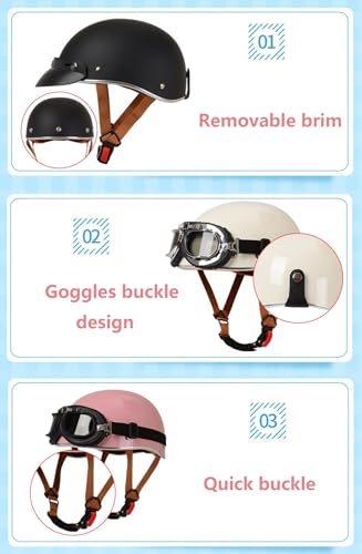 Casque ouvert vintage demi-coque avec lunettes XL - 8
