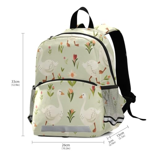 ALAZA Floral Duck Goose Kids Backpack School Toddler Bag Elementary Kindergarten Preschool Bag for Girls Boys3