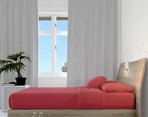 Hometex Microfibre Fitted Sheet - 4ft Double, Red
