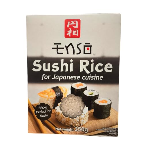 Arroz Sushi | Enso 250Gr - Arroz Para Sushi Grano Corto y Glutinoso, Textura Suave y Pegajosa, Esencial Para Sushi, Poke, Onigiri y Platos Asiáticos