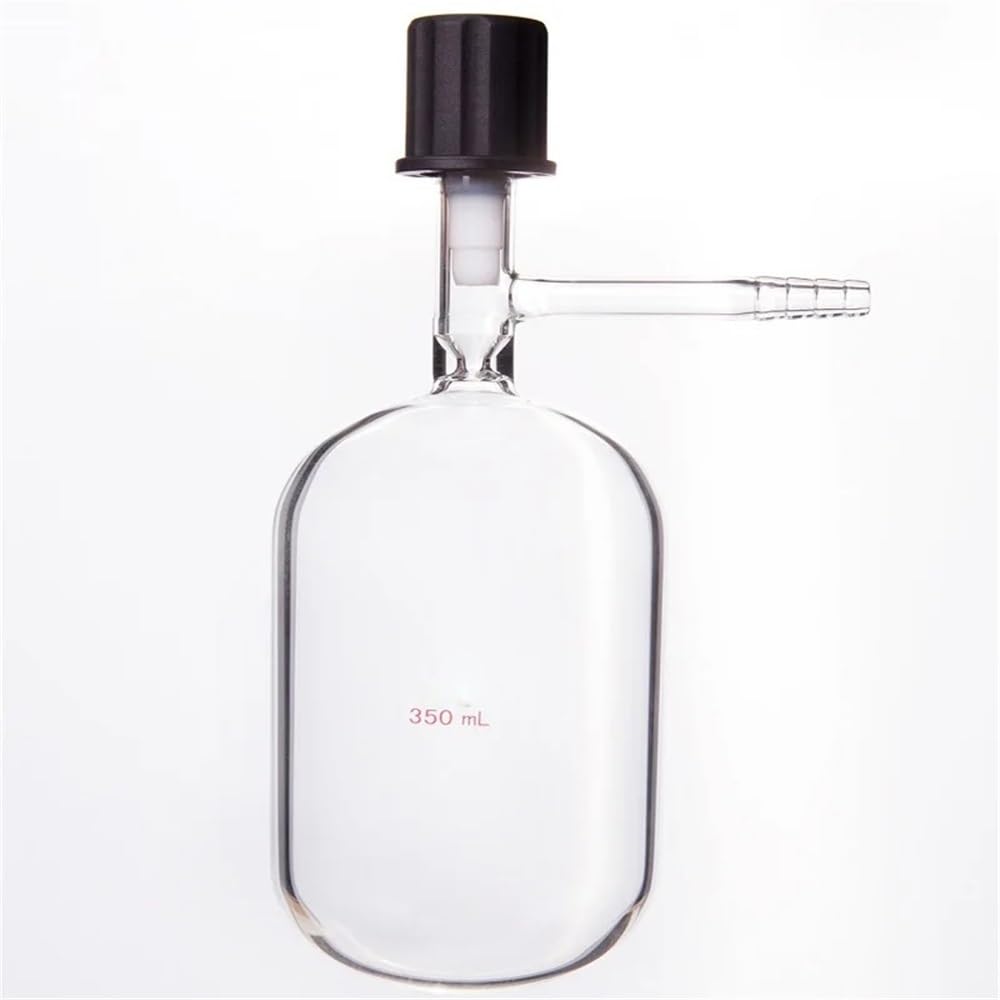 Vetreria da laboratorio Valvola a parete spessa for bottiglie di stoccaggio con rivestimento in PTFE completamente avvolto in vetro borosilicato F58(350mL-F584350)