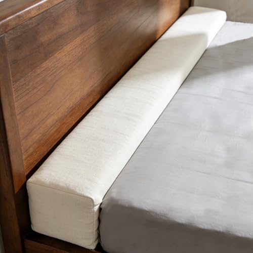 Barpoullar 79x2x12 Inch Headboard Gap Filler with Foam Space Filler Between Bed and Wall Bolster Pillow Bed Gap Filler Beige