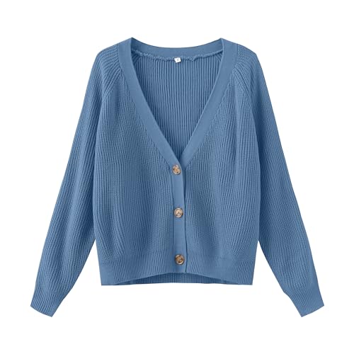 Image of TASAMO Womens Cardigan Sweaters 2026 Fall Cropped Lightweight Sweater