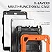 Timecity for iPad mini 5th/4th Generation Case 7.9'', for iPad mini 5/ Mini 4, Heavy Duty with Screen Protector, Kickstand Hand/Shoulder Strap Pencil Holder- Orange