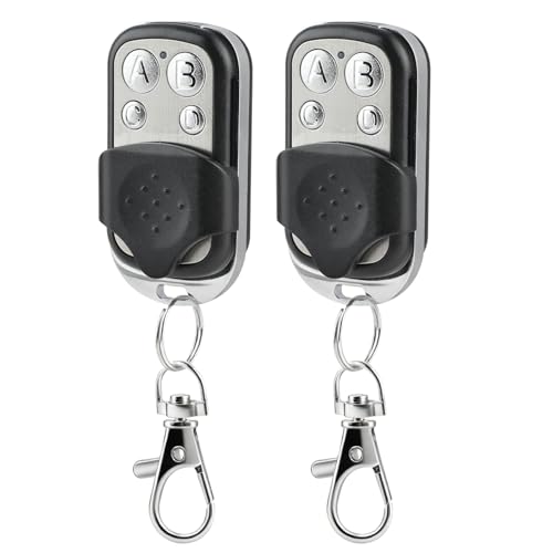 Aihoom 2 Pièces Télécommande Universelle 433,92 MHz pour Portail et Garage, Copieuse Rolling Code, 4 Boutons, pour Motorisation Coulissante, Télécommande...