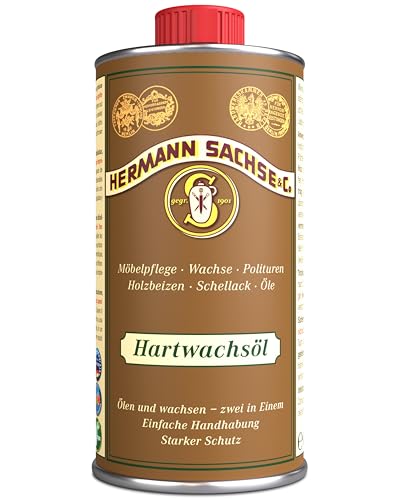 Hermann Sachse Hartwachsöl farblos 250ml Holzpflegeöl zur Holz-Pflege vielfältiger Holzarten 2 in einem Wachs und Holzöl für starken Holzschutz