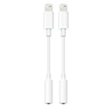 Lightning to 3.5mm Headphone Adapter for iPhone - 2 Pack Hi-Res iPhone Aux Adapter Converter Jack Dongle Audio Aux Cord for Apple iPhone 14 13 12 11 X XS White