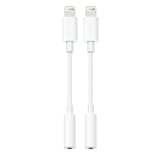 Lightning to 3&period;5mm Headphone Adapter for iPhone - 2 Pack Hi-Res iPhone Aux Adapter Converter Jack Dongle Audio Aux Cord for Apple iPhone 14 13 12 11 X XS White