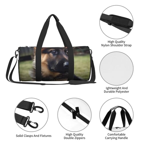 Travel Duffle Bag Weekender Bags For Men Women With Shoe Compartment Large Capacity Weekender Overnight Bag German Shepherd Puppy Carry On Tote Bags Sport Gym Bag For Travel Yoga4