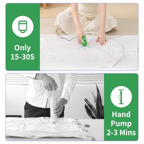Image of LISACOOL Portable Vacuum Pump Electric Pump Storage Bags for Various Vacuum | 80%Space Saver,Travel Packing Essential&Luggage Space Saving,Seasonal Clothing & Bedding Storage,Dorm Organizing Fast