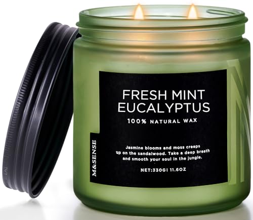 M&SENSE Eucalyptus & Mint Home Scented Candles, 11.6oz...
