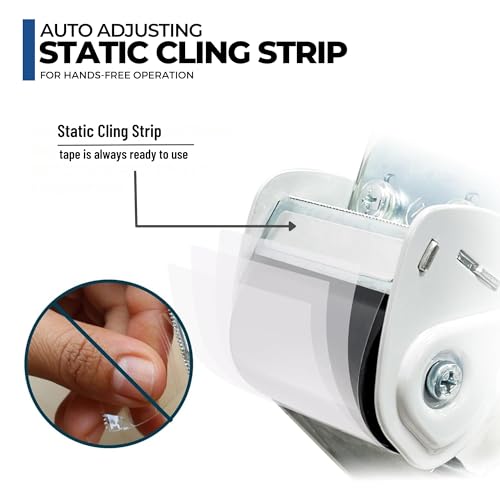 ICO by Excell Anti-Backflow Metal Packaging Tape Dispenser (2\" Wide) for Packaging, Transportation, Moving, and Box Sealing. Includes 1 Tape Roll
