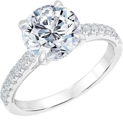 NILESH Round Lab Diamond Hidden Halo Ring