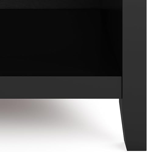 Miniatura 12 de SIMPLIHOME Mesita de noche artesanal de madera maciza de 24 pulgadas de ancho, contemporánea, color negro, para sala de estar y dormitorio