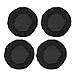 D DOLITY Housse de Tabouret Chaise Ronde Polyester Spandex Facile à Nettoyer 4Pcs - Noir