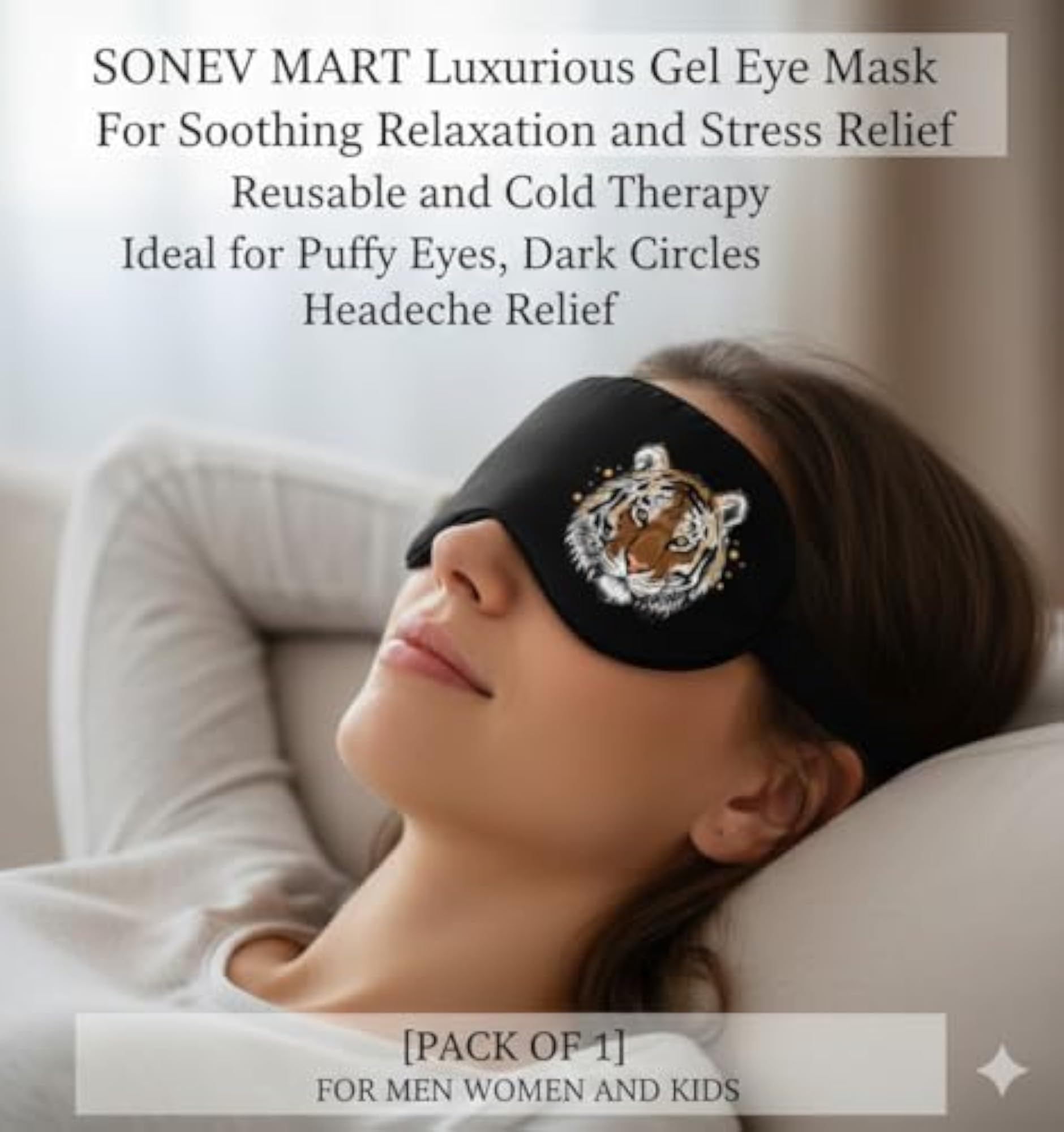 Cotton Sleep Eye Mask for Side Sleepers, Adjustable Fit