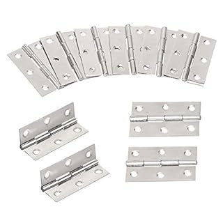 10 Pieces Stainless Steel Folding Butt Hinges, Hinges for Window, Cabinets, Closet, Wooden Boxes