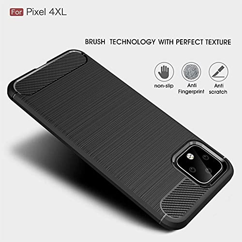 Image of NPRC Hybrid Ultra Slim Protective Case TPU Non-Slip Carbon Fiber Texture Shockproof Case Cover for Google Pixel 4 XL - Black