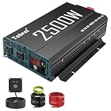 MKLIHFD 2500W Pure Sine Wave Inverter 12V DC to 110V AC Converter for Home, RV, Truck, Off-Grid Solar Power Inverter with Built-in 5V/2.1A USB, AC Hardwire Port, Remote Controller