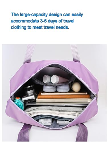 Foldable Duffel Bag Expandable Travel Bag with Removable Wheels Checked Bag Luggage(Pink)3