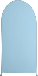 Elegante funda de fondo de arco de elastano para decoración de bodas, fiestas, color azul claro (220 x 120 cm)