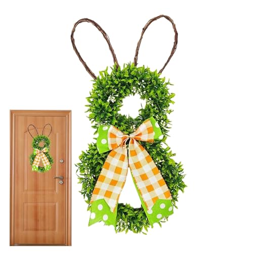 Couronne de Lapin de Pâques et décoration suspendue printemps pour maison - 6