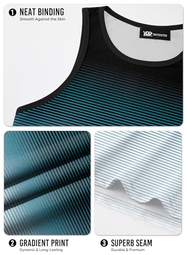 men39s pinstripe tank sport top swim tank vacation tropical graphic casual beach cutoff shirt blue l