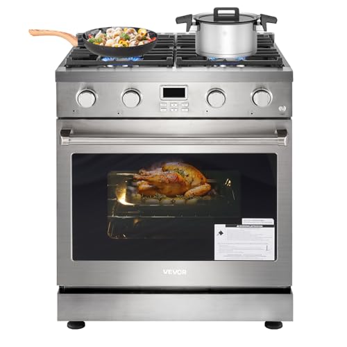 VEVOR Gas Range Oven, 30 Inches Width, Freestanding Stainless Steel Stove and Oven with 4 Sealed...