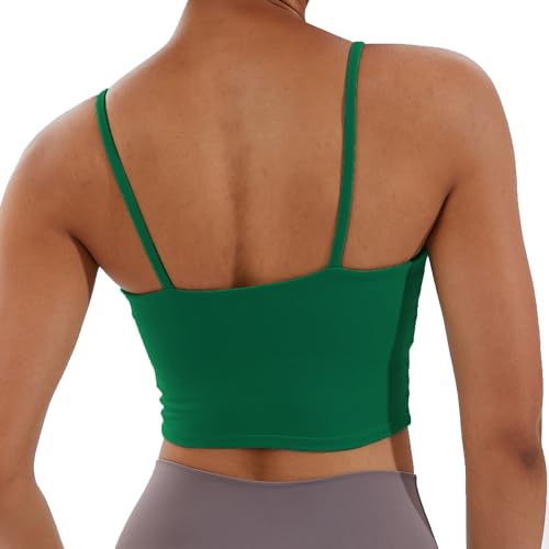 Image of Women's Strappy Stretch Sports Bra Longline Yoga Tank Top Fitness Bra Workout Camisole Crop Tops for Teen Girl