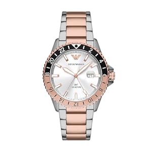 Emporio Armani Men’s Watch GMT Dual Time, Stainless Steel, AR11591, Multicoloured, Modern