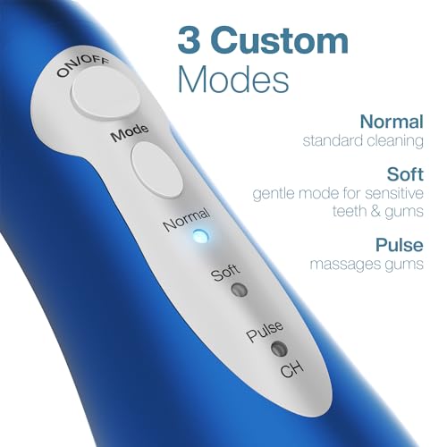 Image of AquaSonic Water Flosser - Cordless Rechargeable Water Flossers for Teeth Cleaning - Waterproof Aqua Flosser, Portable Oral Irrigator for Dental Cleaning with 5 Jet Tips - Braces Home Travel