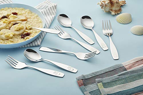 image for Exzact ANNOVA Kids Silverware 6 Pieces Children's Safe Flatware Set St