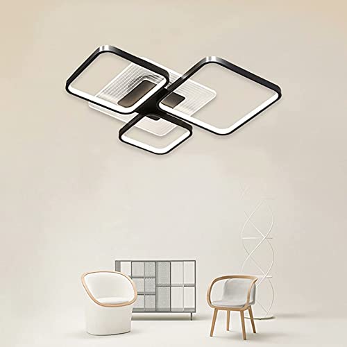 Plafonnier LED dimmable avec télécommande luminaire de salon chic carré