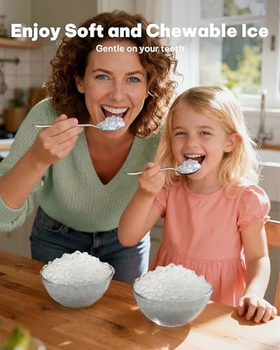 Image of Silonn Nugget Ice Maker Countertop, Chewable Pellet Ice Machine with Self-Cleaning, Portable Pebble Ice Maker with Ice Scoop for Home, Kitchen & Office, Green