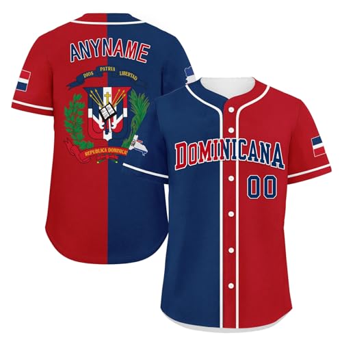 Camiseta personalizada de béisbol República Dominicana para hombres y mujeres, con nombre y número impresos/cosidos, camiseta de orgullo Dominicana, camiseta heritage miniatura 1