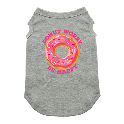 Baxter Boo Donut Worry Be Happy Dog Shirt - Gray (XX-Large) Baxter Boo Donut Worry Be Happy Dog Shirt - Gray (XX-Large)